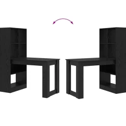vidaXL Escritorio 122 x 67 x 145 cm Madera de ingeniería Roble negro Discount