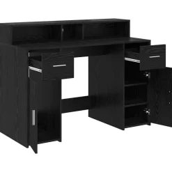 vidaXL Escritorio 120 x 55 x 91 cm Madera contrachapada Roble negro Hot