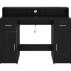 vidaXL Escritorio 120 x 55 x 91 cm Madera contrachapada Roble negro Hot