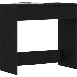 vidaXL Escritorio 80 x 40 x 75 cm Madera de ingeniería Roble negro Online