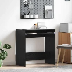 vidaXL Escritorio 77.5 x 43 x 79 cm Madera de ingeniería Roble negro Clearance