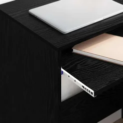 vidaXL Escritorio 77.5 x 43 x 79 cm Madera de ingeniería Roble negro Clearance