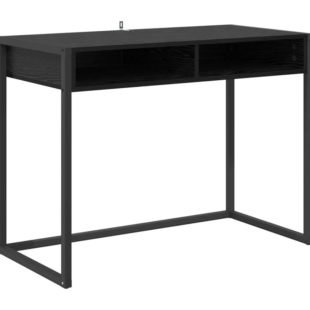 vidaXL Escritorio 100 x 50 x 75 cm Madera contrachapada Roble negro Sale