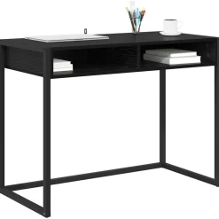 vidaXL Escritorio 100 x 50 x 75 cm Madera contrachapada Roble negro Sale