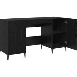 vidaXL Escritorio 140 x 50 x 75 cm Madera de ingeniería Roble negro New