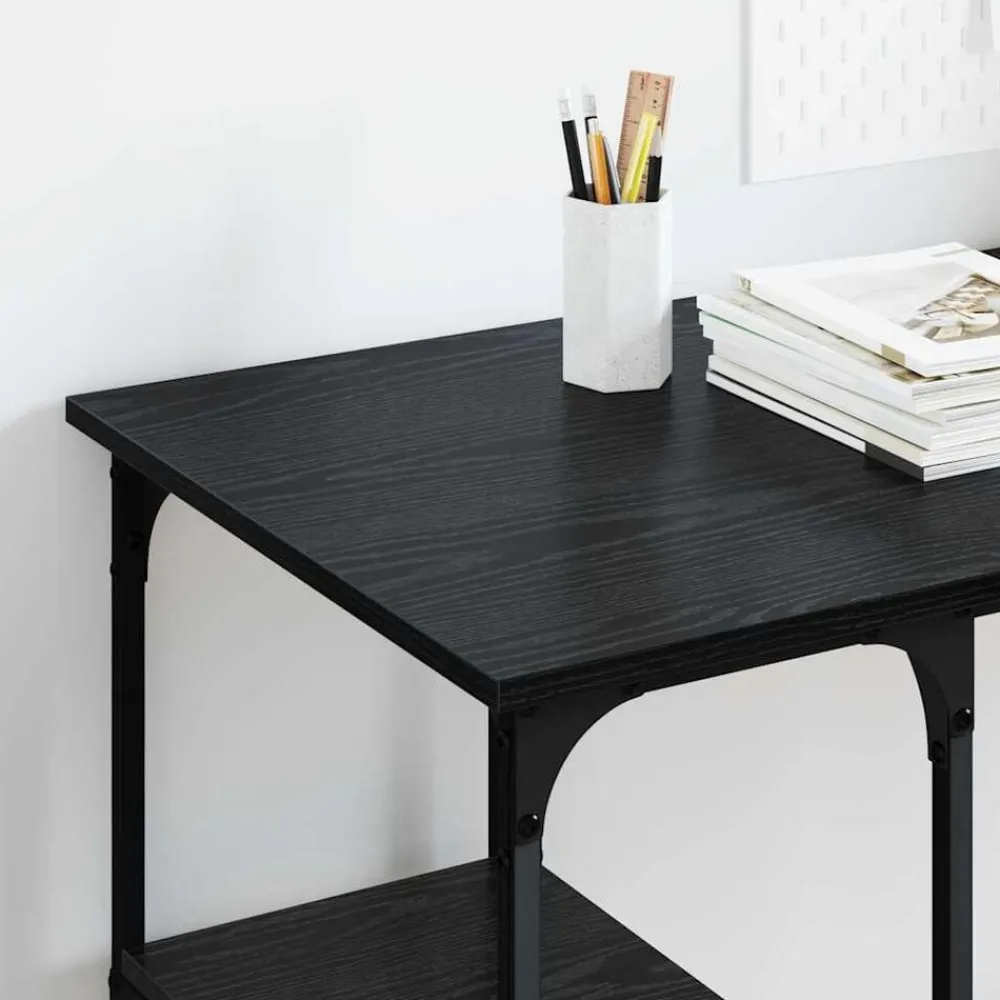 vidaXL Escritorio 140 x 50 x 75 cm Madera contrachapada Roble negro Best