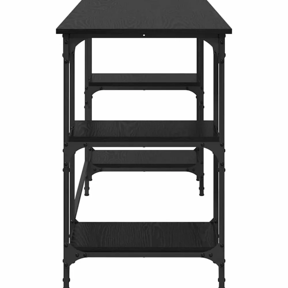 vidaXL Escritorio 140 x 50 x 75 cm Madera contrachapada Roble negro Best
