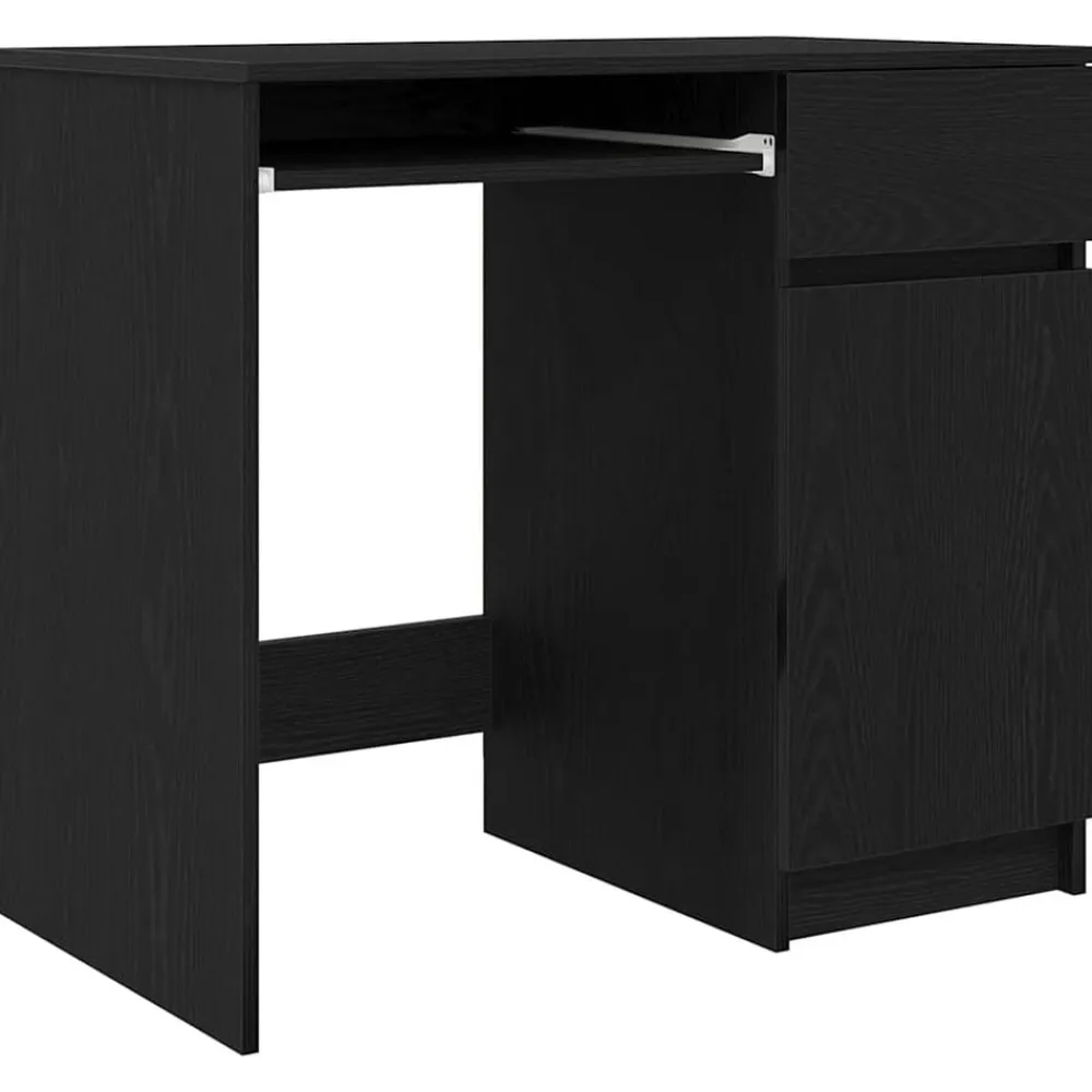 vidaXL Escritorio 86x49x76 cm madera de ingeniería Roble negro New