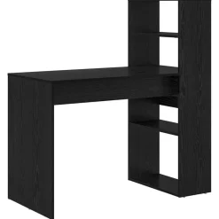 vidaXL Escritorio 113 x 54 x 120 cm Madera de ingeniería Roble negro Outlet