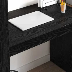 vidaXL Escritorio 113 x 54 x 120 cm Madera de ingeniería Roble negro Outlet