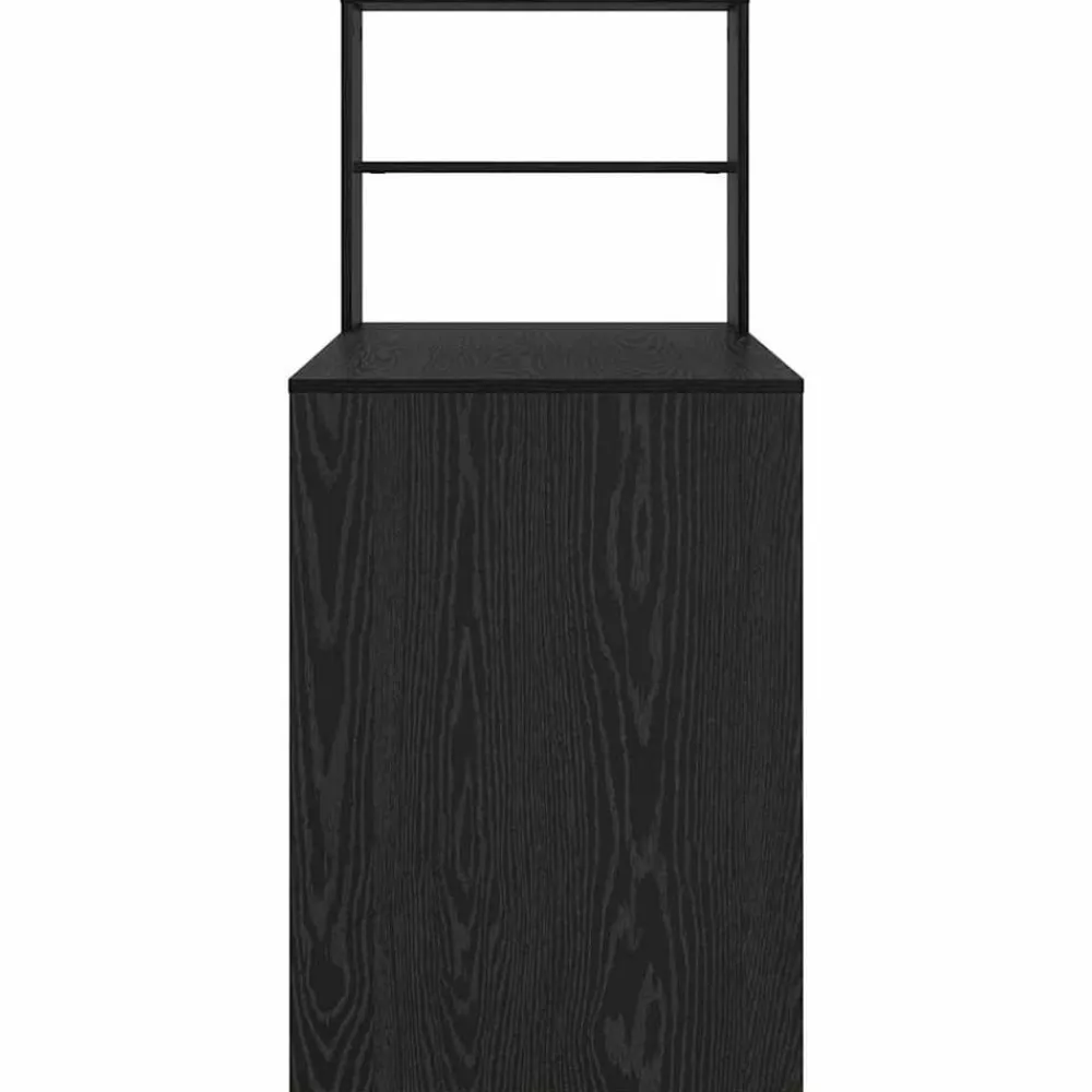 vidaXL Escritorio 113 x 54 x 120 cm Madera de ingeniería Roble negro Outlet