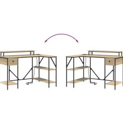 vidaXL Escritorio 120 x 79 x 86,5 cm Madera de ingeniería Roble Sonoma Sale