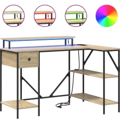 vidaXL Escritorio 120 x 79 x 86,5 cm Madera de ingeniería Roble Sonoma Sale