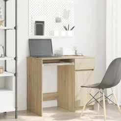 vidaXL Escritorio 86x49x76 cm madera de ingeniería Roble Sonoma New