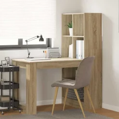 vidaXL Escritorio 122 x 67 x 145 cm Madera de ingeniería Roble Sonoma Hot