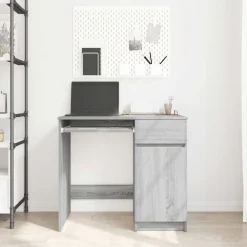 vidaXL Mobiliario De Oficina-Escritorio Sonoma gris 86x49x76 cm madera de ingeniería