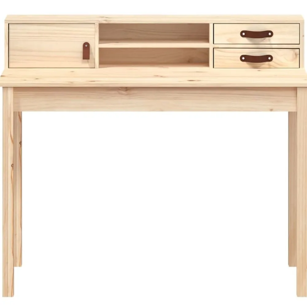 vidaXL Escritorio 110x50x93 cm Madera maciza de pino Natural Sale
