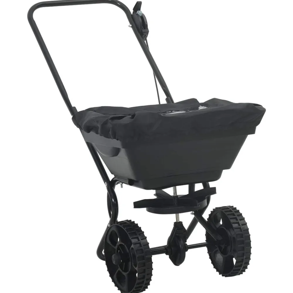 vidaXL Jardín-Esparcidor Negro 82 x 46 x 75 cm PVC y Acero