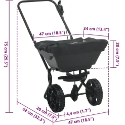 vidaXL Jardín-Esparcidor Negro 82 x 46 x 75 cm PVC y Acero
