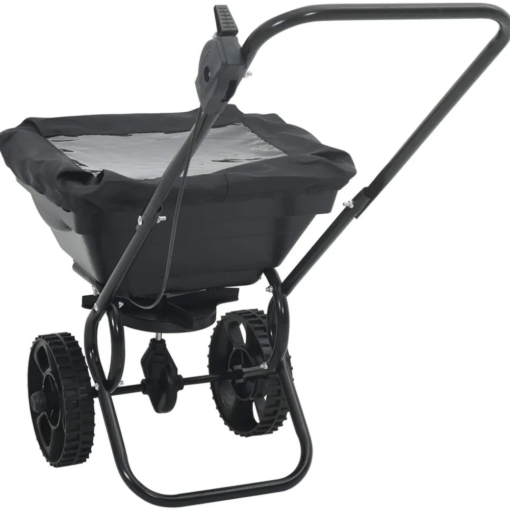 vidaXL Jardín-Esparcidor Negro 82 x 46 x 75 cm PVC y Acero