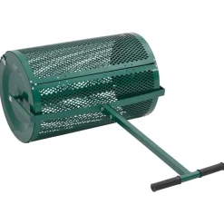 vidaXL Jardín-Esparcidora de compost acero 75L verde Ø40x60 cm