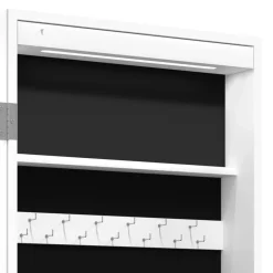 vidaXL Decoración-Espejo con joyero y luces LED para pared