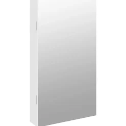 vidaXL Espejo con joyero y luces LED para pared Blanco Clearance