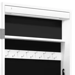 vidaXL Espejo con joyero y luces LED para pared Blanco Clearance