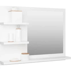 vidaXL Armarios Y Almacenamiento-Espejo de baño madera contrachapada 60x10,5x45 cm