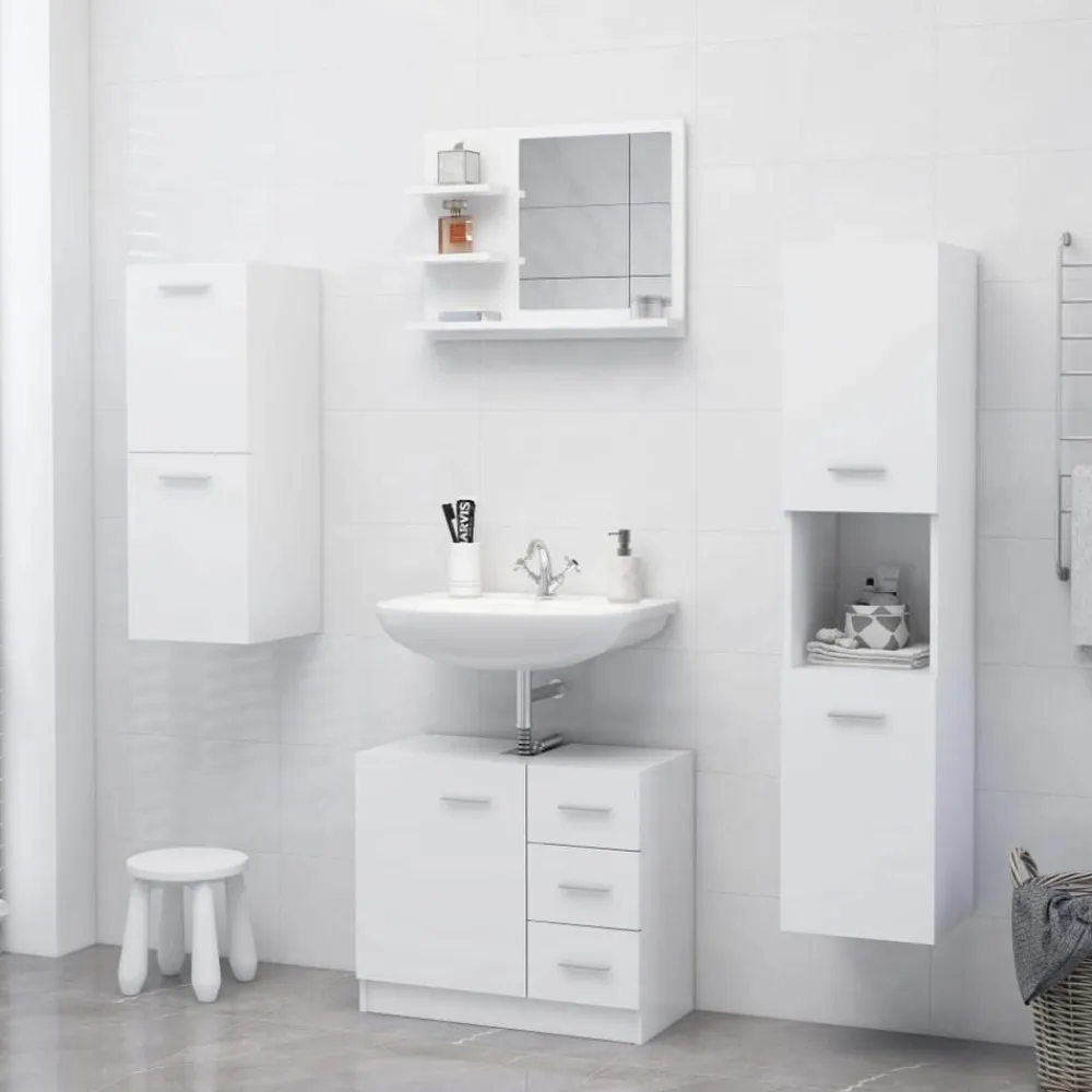 vidaXL Armarios Y Almacenamiento-Espejo de baño madera contrachapada 60x10,5x45 cm