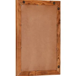 vidaXL Espejo de baño madera maciza de acacia y vidrio 50x70 cm Marr&oacute;n claro Outlet