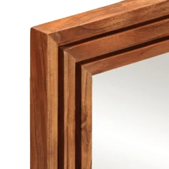 vidaXL Espejo de baño madera maciza de acacia y vidrio 50x70 cm Marr&oacute;n claro Outlet