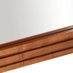vidaXL Espejo de baño madera maciza de acacia y vidrio 50x70 cm Marr&oacute;n claro Outlet