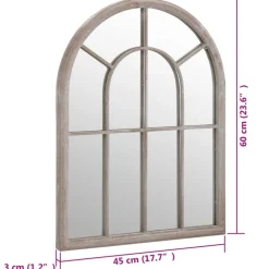 vidaXL Espejo de jardín hierro para exterior 60x45 cm Arena Sale