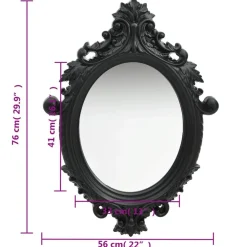 vidaXL Espejo de pared estilo castillo 56x76 cm Negro Hot