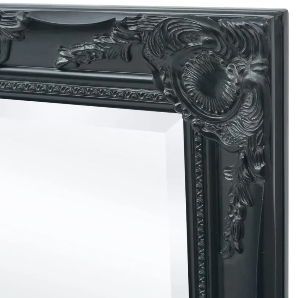vidaXL Espejo de pared estilo barroco 100x50 cm Negro New