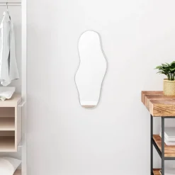 vidaXL Espejo de pared 60x25 cm Plateado New