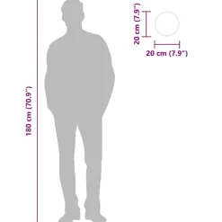 vidaXL Espejo de pared redondo Ø20 cm Plateado Outlet