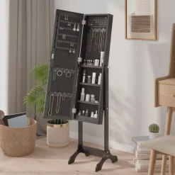 vidaXL Espejo de pie 34x37x146 cm Negro Sale