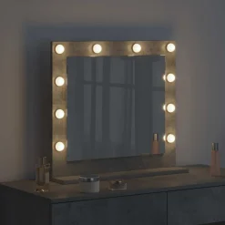 vidaXL Decoración-Espejo de Tocador Rectangular Gris Concreto 60 x 55 x 18 cm