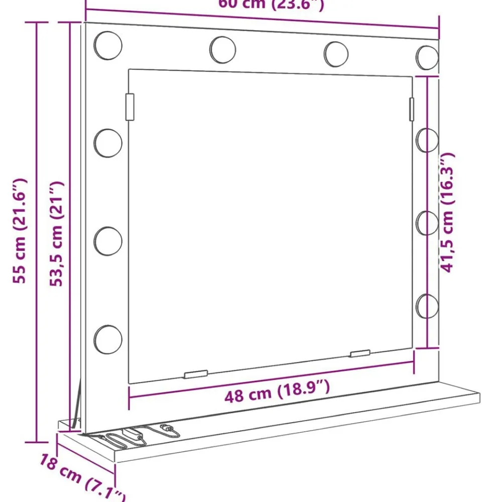 vidaXL Espejo de Tocador Rectangular Madera vieja 60 x 55 x 18 cm Madera envejecida Online