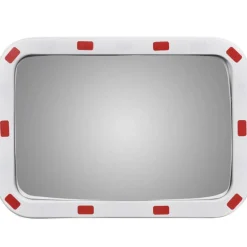 vidaXL Avisos-Espejo de tráfico convexo rectangular con reflectores 40 x 60cm