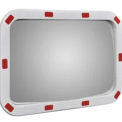 vidaXL Avisos-Espejo de tráfico convexo rectangular con reflectores 40 x 60cm
