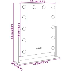 vidaXL Salud Y Belleza-Espejo LED para Tocador 44 x 10 x 53 cm Vidrio y acero
