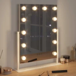 vidaXL Salud Y Belleza-Espejo LED para Tocador 44 x 10 x 53 cm Vidrio y acero