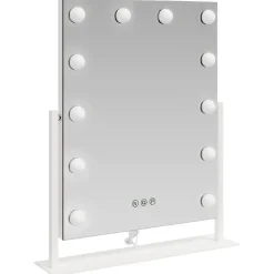 vidaXL Salud Y Belleza-Espejo LED para Tocador 44 x 10 x 53 cm Vidrio y acero