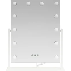 vidaXL Salud Y Belleza-Espejo LED para Tocador 44 x 10 x 53 cm Vidrio y acero