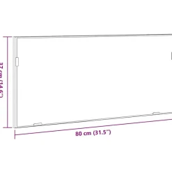 vidaXL Armarios Y Almacenamiento-Espejo Marrón 80 x 37 cm Vidrio y Madera Ingenierizada