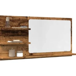 vidaXL Armarios Y Almacenamiento-Espejo mueble de baño madera ingeniería envejecida 90x11x45 cm