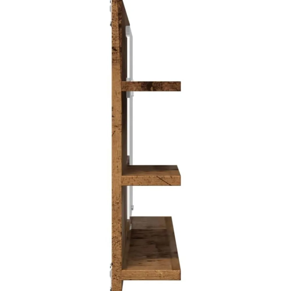 vidaXL Armarios Y Almacenamiento-Espejo mueble de baño madera ingeniería envejecida 90x11x45 cm